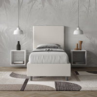 Letto Singolo 80x190 cm con Rete e Contenitore Focus Bianco