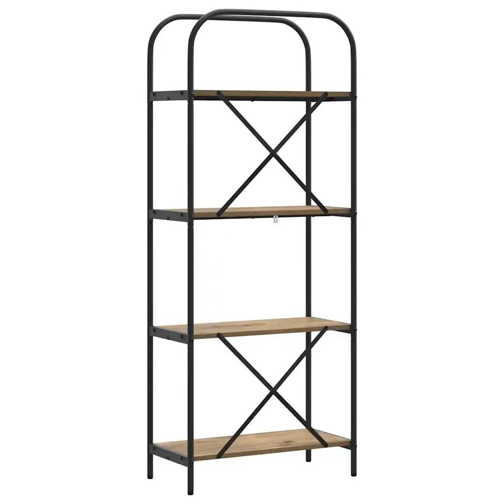 Libreria-Scaffale per Libri-Mobile di Stoccaggio Rovere artigianale 60 x 30 x 146 cm Legno multistrato 534529