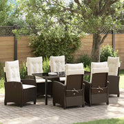Set da Pranzo per Giardino con cuscino 7 pcs Marrone polyrattan 3380383