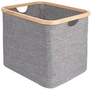 44L Wasmachine con Struttura in Bambù, Piastra in Tessuto, Organizzatore a Cubo Grande, Ideale per Bagno e Camera da Letto, per il Magazzino di Giochi, Asciugamani e Coperte