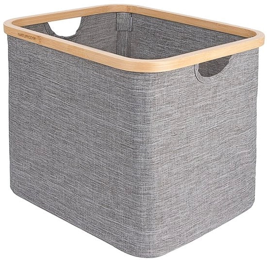 44L Wasmachine con Struttura in Bambù, Piastra in Tessuto, Organizzatore a Cubo Grande, Ideale per Bagno e Camera da Letto, per il Magazzino di Giochi, Asciugamani e Coperte