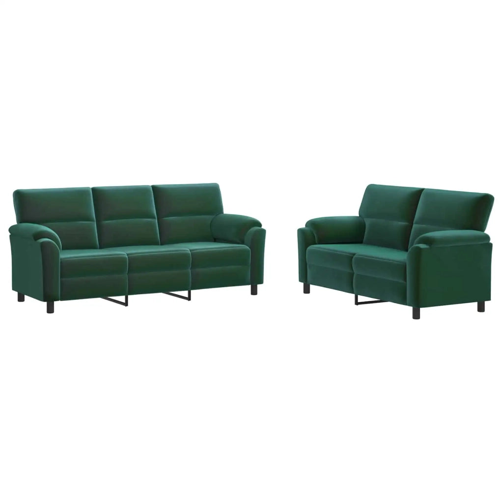 Set di divani 2 pcs Verde Scuro Velluto 3430506