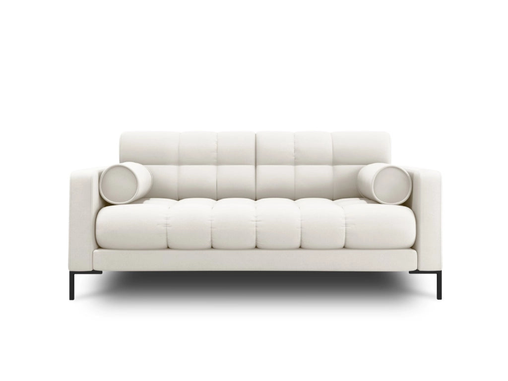 Cosmopolitan Design - Divano "Bali" 2 posti in tessuto strutturato beige chiaro 