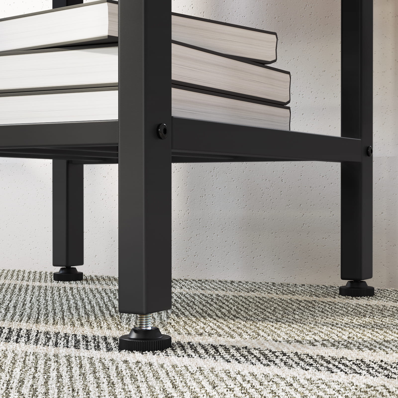 Tavolo da bar rustico VALORA con struttura in acciaio e poggiapiedi LBT013B01