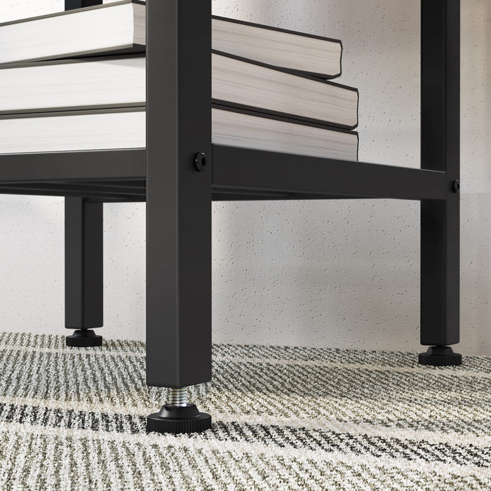 Tavolo da bar rustico VALORA con struttura in acciaio e poggiapiedi LBT013B01