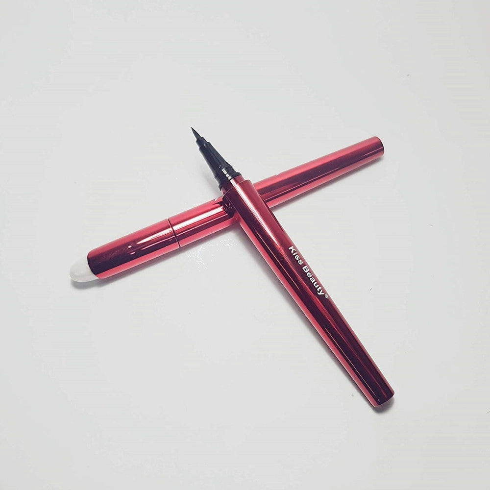 Trade Shop - Eyeliner Nero Ultrafine Pennello Applicatore Punta Semi Rigida Media Make Up -