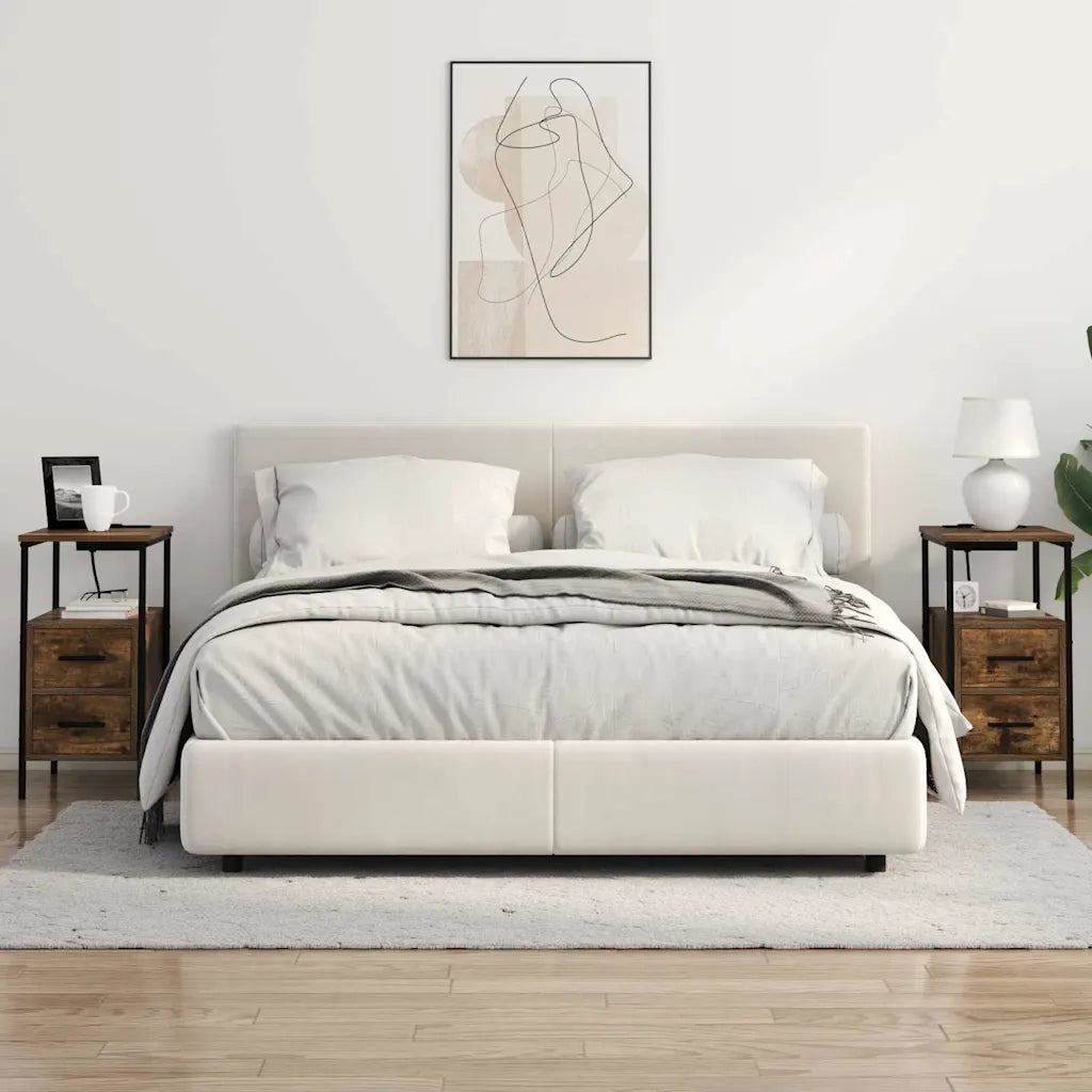 Set di 2 Comodini | Armadio da Notte | Mobiletto da notte con cassetto Rovere fum¨¦ 30 x 48 x 61 cm
