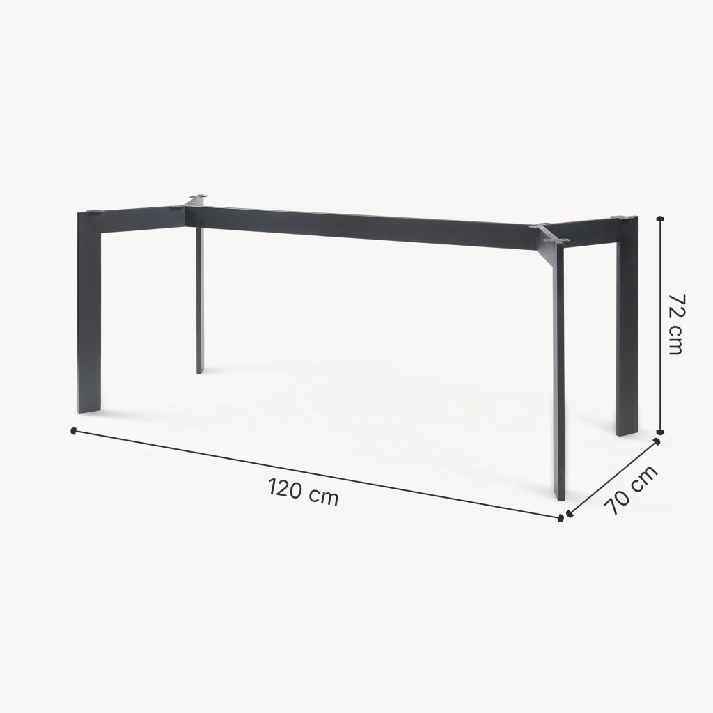 Telaio per Tavolo 'Fai da Te' Verg Struttura a 4 Gambe 120 x 70 x 72 cm - Nero [en.casa]
