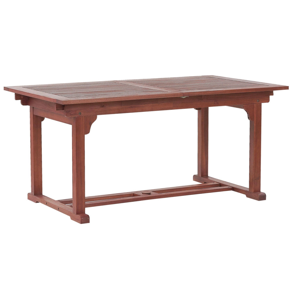 Tavolo da pranzo per esterno in legno di acacia scuro 160/220 x 90 cm piano allungabile
