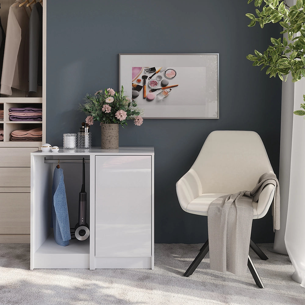 Vicco Credenza Bianco/bianco lucido 80.2 x 76 cm 2 parti