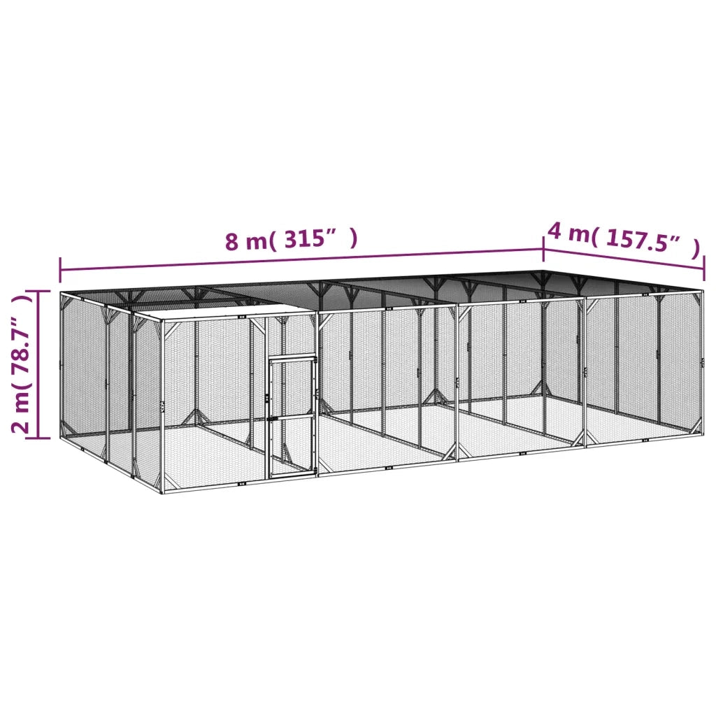 Pollaio 800x400x200 cm Legno Massello di Pino Impregnato cod mxl 48211