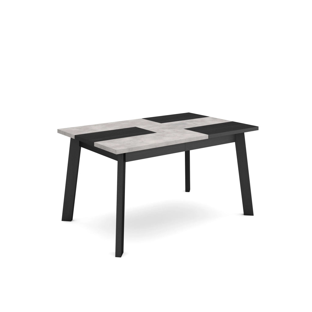 Tavolo da Pranzo, 140x90x74cm, Per 6 persone, Gambe in legno, grigio cemento RF2886