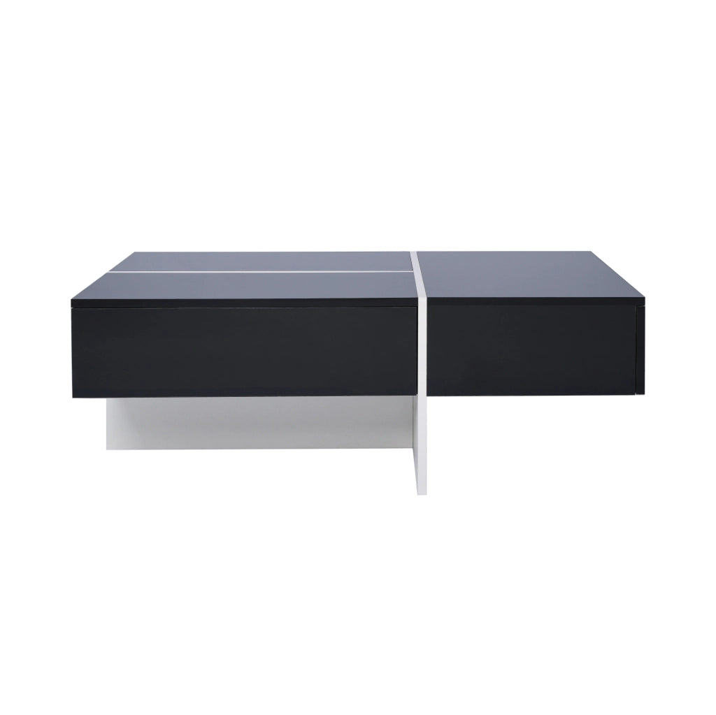 Tavolino da caffè 100x50x34;5 cm; LED controllata da app; truciolato; nero
