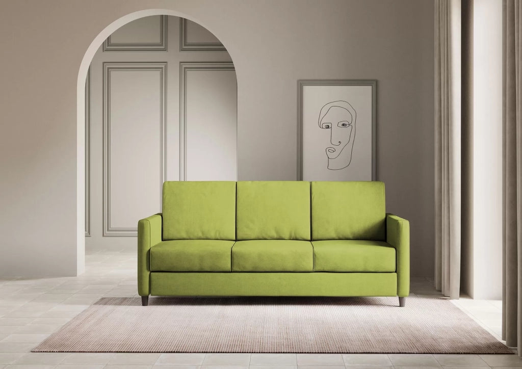 Divano karay 3 posti (tre sedute da 60cm) misure esterne l.198cm | verde - Mobili 2G
