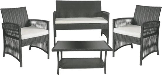 Set da giardino con banca a sdrucciole e sedie singole - cuscini comodi - configurazione flessibile - colore grigio