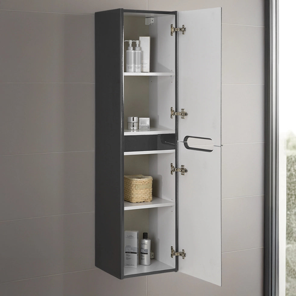 Colonna bagno sospesa 140 cm antracite lucido 2 ante soft-close Stillo