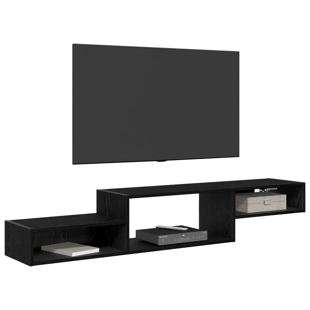 Mobile TV da Parete A parete Rovere Nero 150 x 28 x 26 cm
