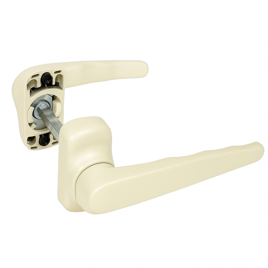 Doppia maniglia in alluminio universale ribassata colore avorio maniglia porte