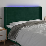 Testiera a LED Verde Scuro 183x16x118/128 cm in Velluto 3124251