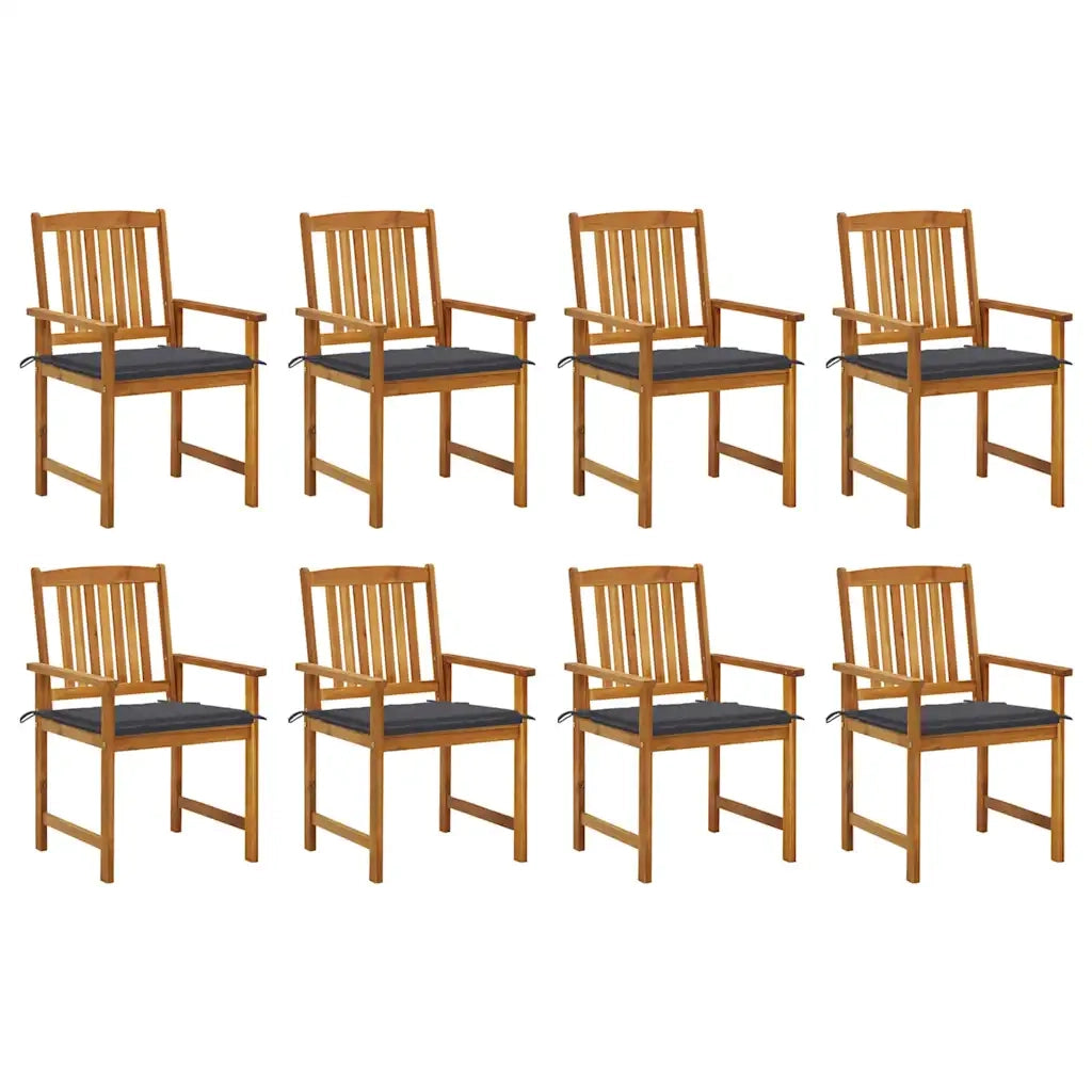 Sedie da Giardino con Cuscini 8 pz in Legno Massello di Acacia cod mxl 23643