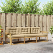 Set di divani da esterno 3 pz Bianco e Beige Poliestere 3385982
