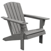 Sedia da Giardino, Design Ergonomico, Resistente alle Intemperie, HDPE, 75 x 87 x 90 cm, Grigio