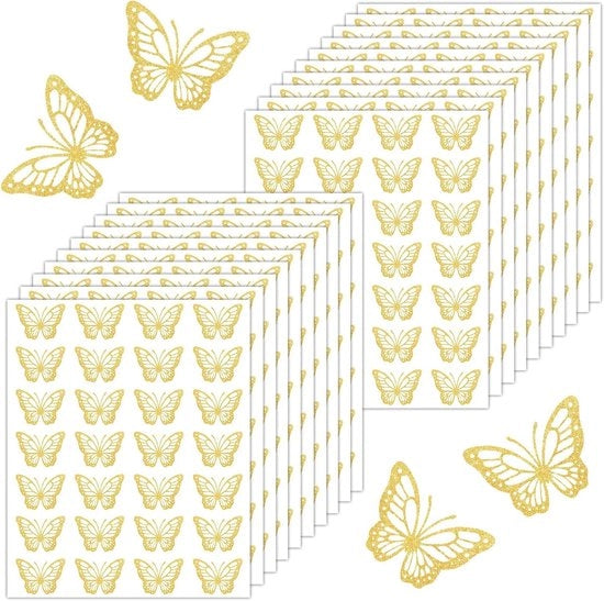 Set di adesivi per inviti, compleanno e cartoline di auguri "Vlinder", 420 pezzi, con set di adesivi per buste e sigillatore di pellicola.