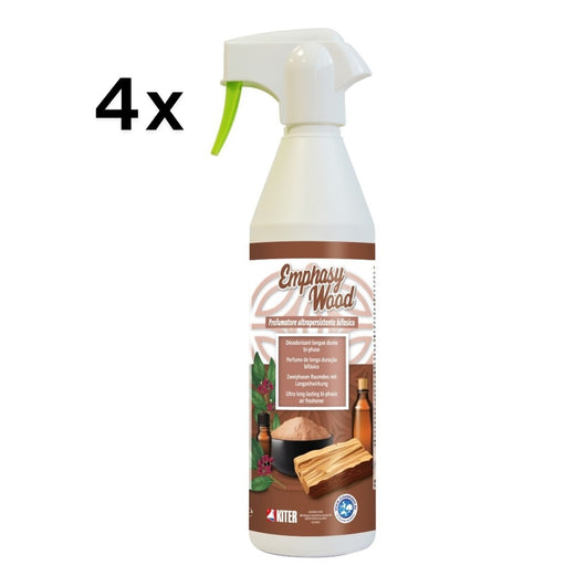 Emphasy Wood 4 Pezzi x 650 ml, Deodorante Ambientale Concentrato Copertura 8 mq | Kiter