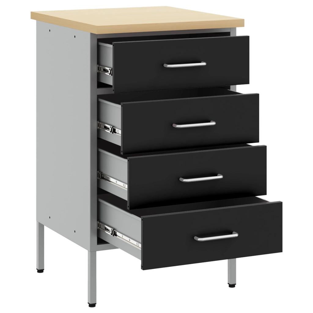 Armadio da lavoro  Nero 50x55x85 cm Acciaio