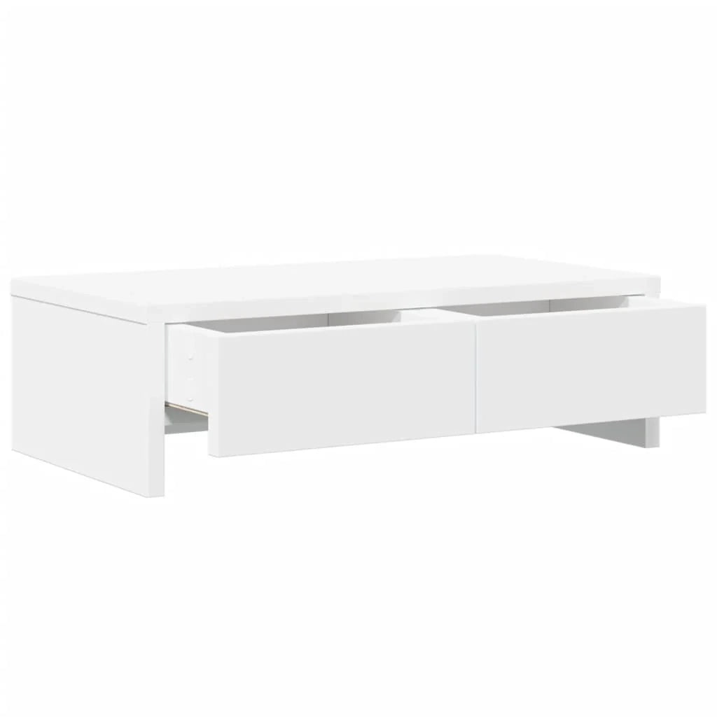 Supporto per monitor mobile da scrivania con cassetti legno ingegnerizzato bianco 02_0044935
