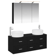 Set di mobili per il bagno 4 pcs Rovere Nero 3407096