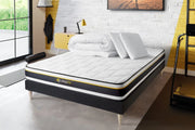 Pacchetto letto completo - Materasso 160x200cm + Box spring con doghe (kit) + 2 cuscini + Piumino - Soft