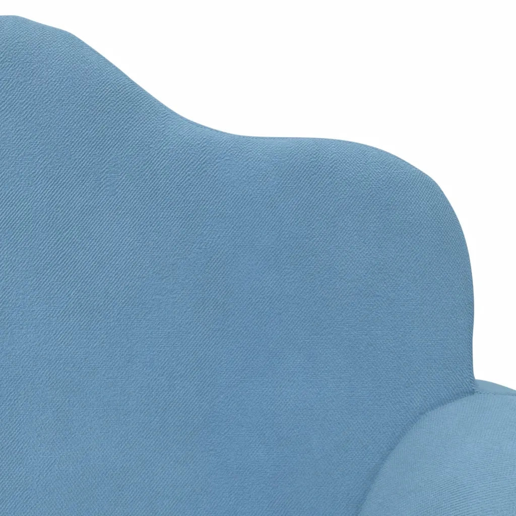 vidaXL Divano Letto per Bambini a 2 Posti Blu in Morbido Peluche