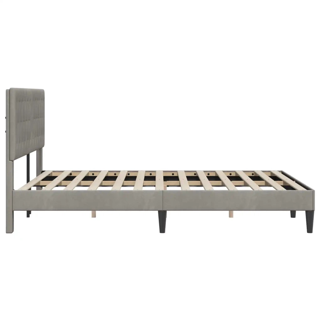 Struttura del letto Grigio Chiaro 120 x 200 cm Velluto 42027655