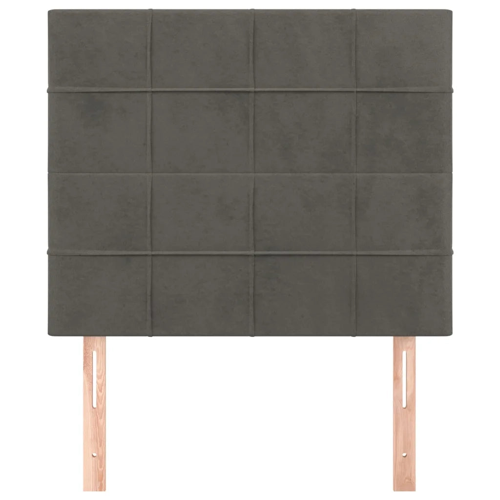 Testiera | Testata Grigio Scuro 90x5x118/128 cm Velluto