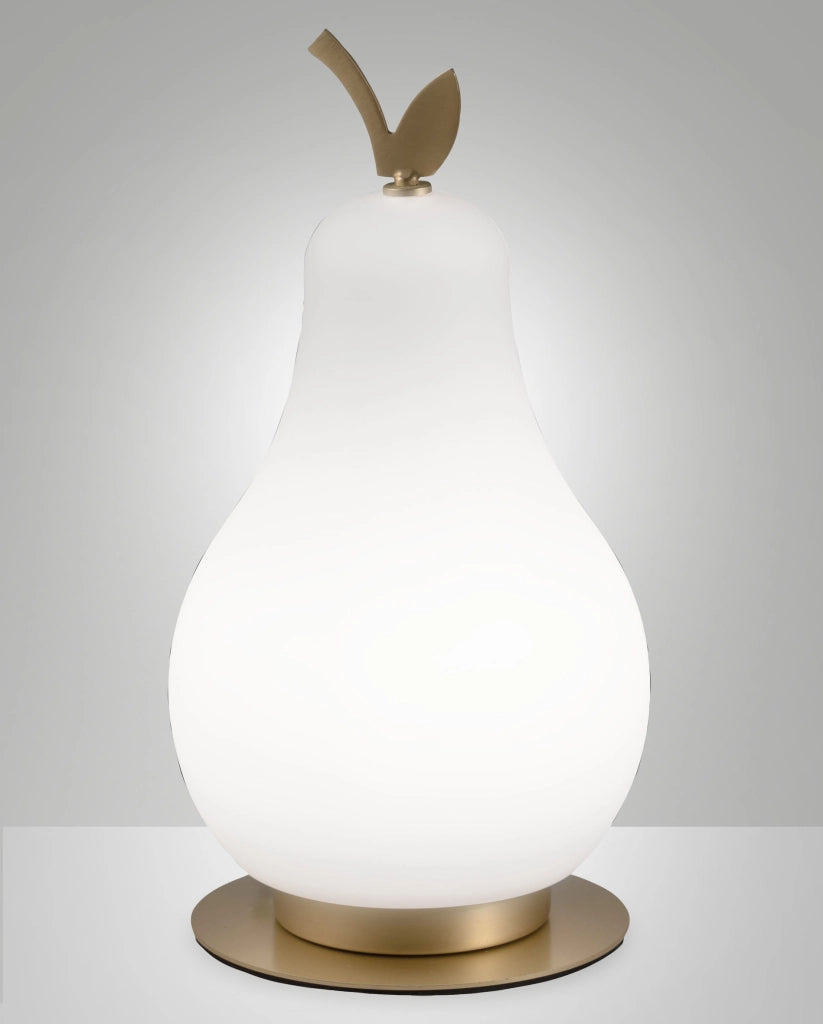 Lampada da Tavolo Wilma 8W LED Integrato 3000K Bianco/Ottone Satinato, Regolazione Luce al Tocco, IP20, 230V, Design in Metallo e Vetro - Wilma