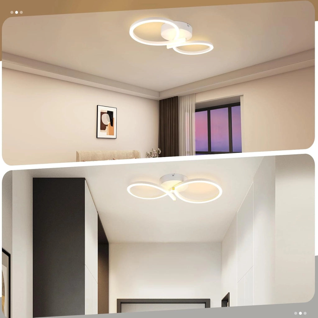 ZMH Lampada da soffitto plafoniera LED moderna bianca 24W 8 forme per soggiorno corridoio