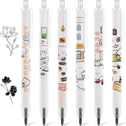 Set di 6 Pastelli a Grafite senza Inchiostro - Pastello meccanico - Contenitore Cartoon ombreggiato - Riciclabile - Adatto a bambini, adulti e studenti - Contenitore piccolo
