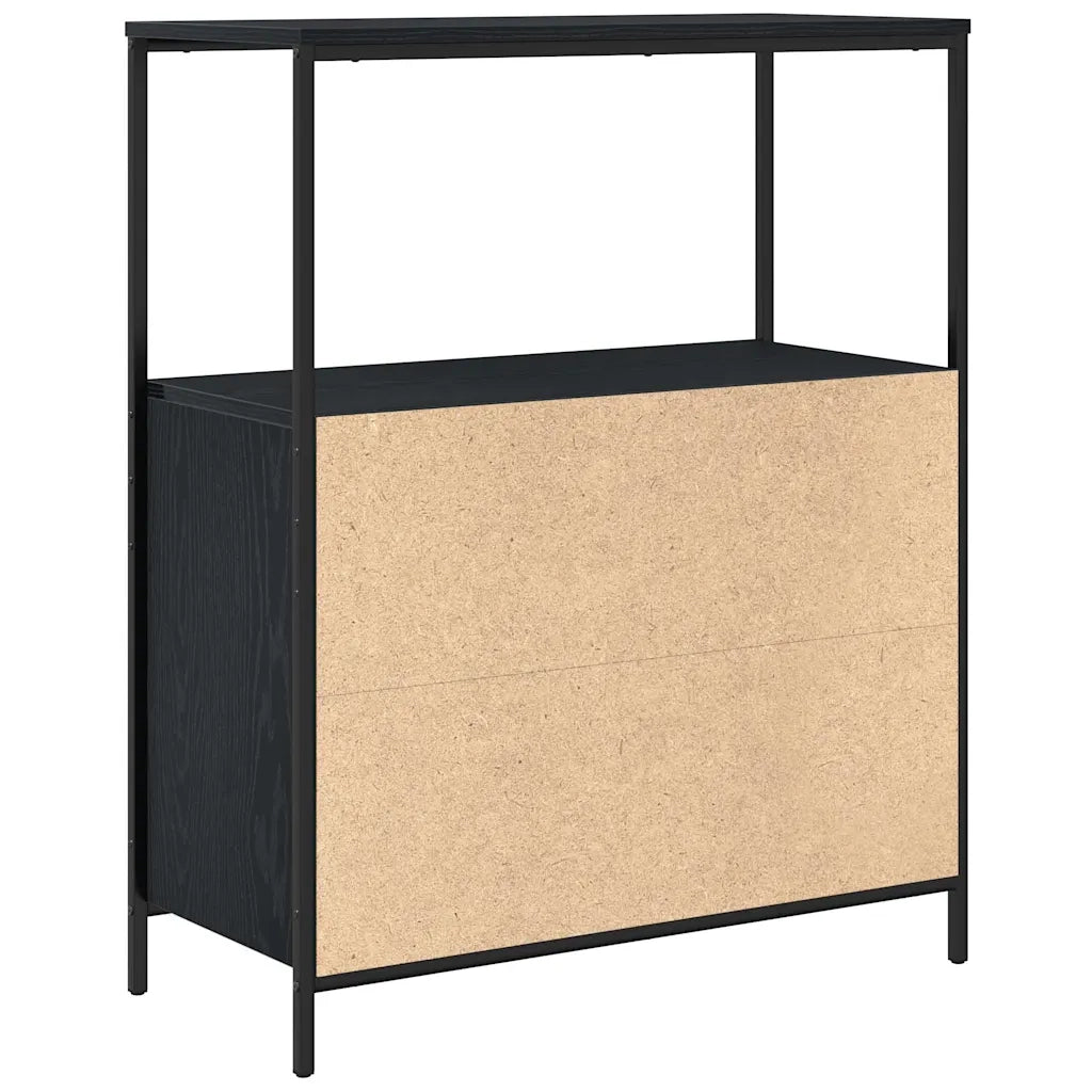 vidaXL Mobile da Bagno con Ripiani Rovere Nero 76,5x35x95 cm