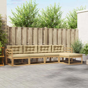 Set di divani da esterno 4 pz Bianco e Beige Poliestere 3386292