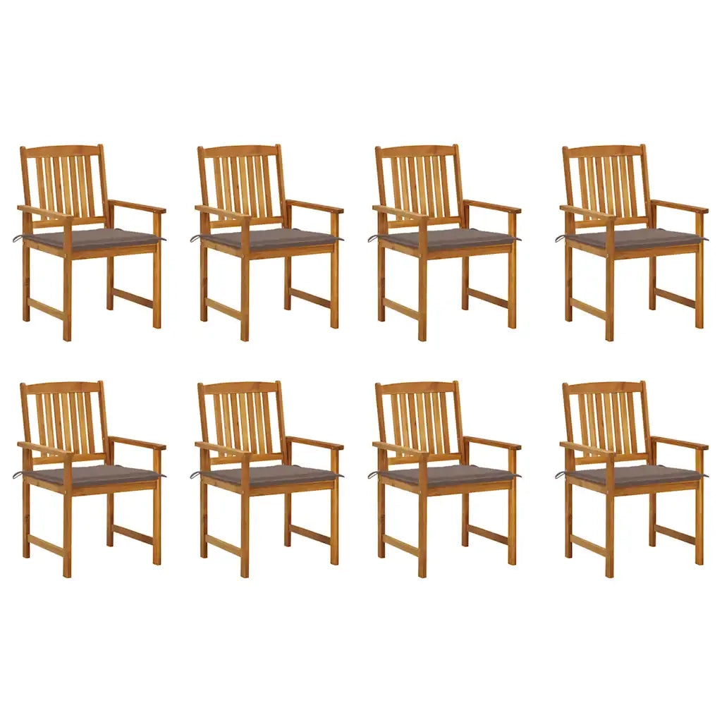 Sedie da Giardino con Cuscini 8 pz in Legno Massello di Acacia cod mxl 26020