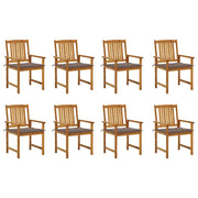 Sedie da Giardino con Cuscini 8 pz in Legno Massello di Acacia cod mxl 26020