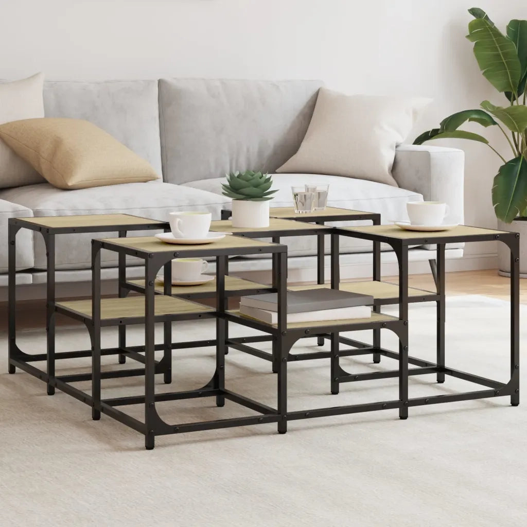 Tavolino da Salotto-Tavolino da soggiorno-Tavolo Rovere Sonoma 91x91x40 cm Legno Multistrato