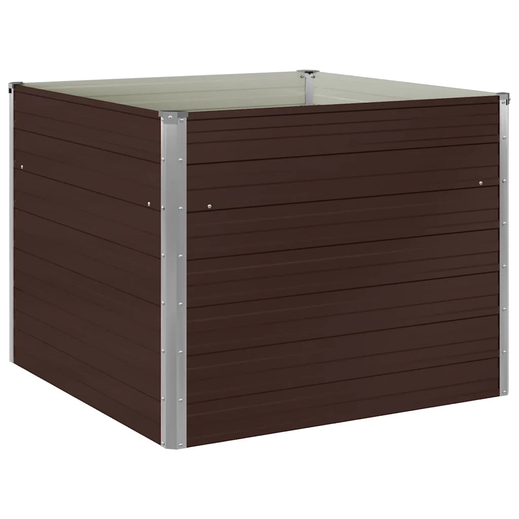 Letto di Coltura Rialzato Marrone 100x100x77cm Acciaio Zincato cod mxl 53649