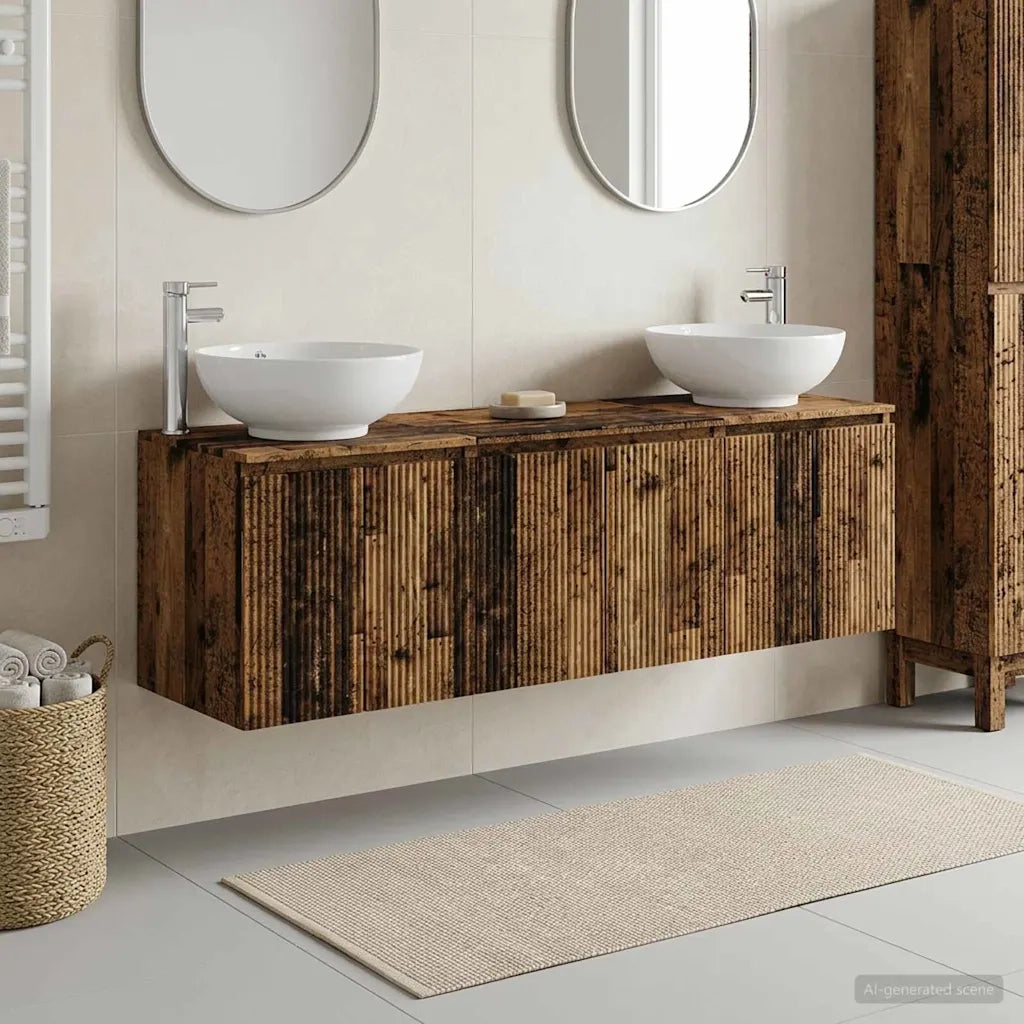 Set di Armadi da Bagno 3 pz Legno antico 49,5 x 44,5 x 65 cm 3405695