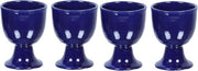 Set di contenitori per uova cotti a bassa temperatura - ciotoline per uova in ceramica - set di regalo per l'arrivo a casa da 4 (blu)