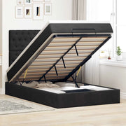 Struttura Letto Pouf con Materassi Nero 120x190 cm Velluto 3314380