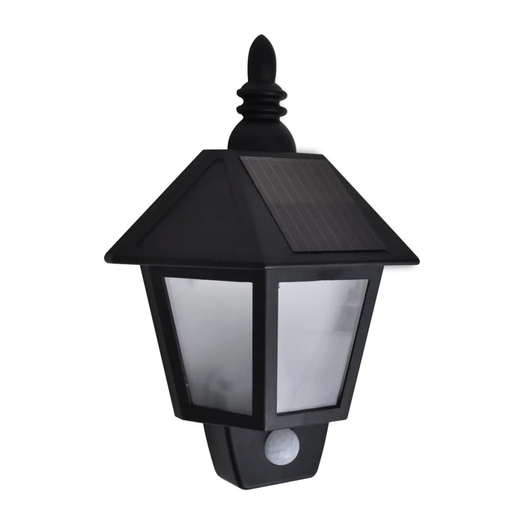 Lampade Solari a Parete 2 pz con Sensore Movimento Nere 277124