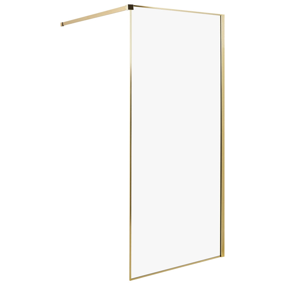 Schermo doccia oro in vetro temperato con cornice in acciaio inox Wet Room Bagno senza porte 90 x 190 cm