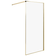 Schermo doccia oro in vetro temperato con cornice in acciaio inox Wet Room Bagno senza porte 90 x 190 cm